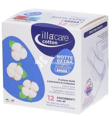 Illa Care Sanitary Night Cotton, Pads, 20pcs